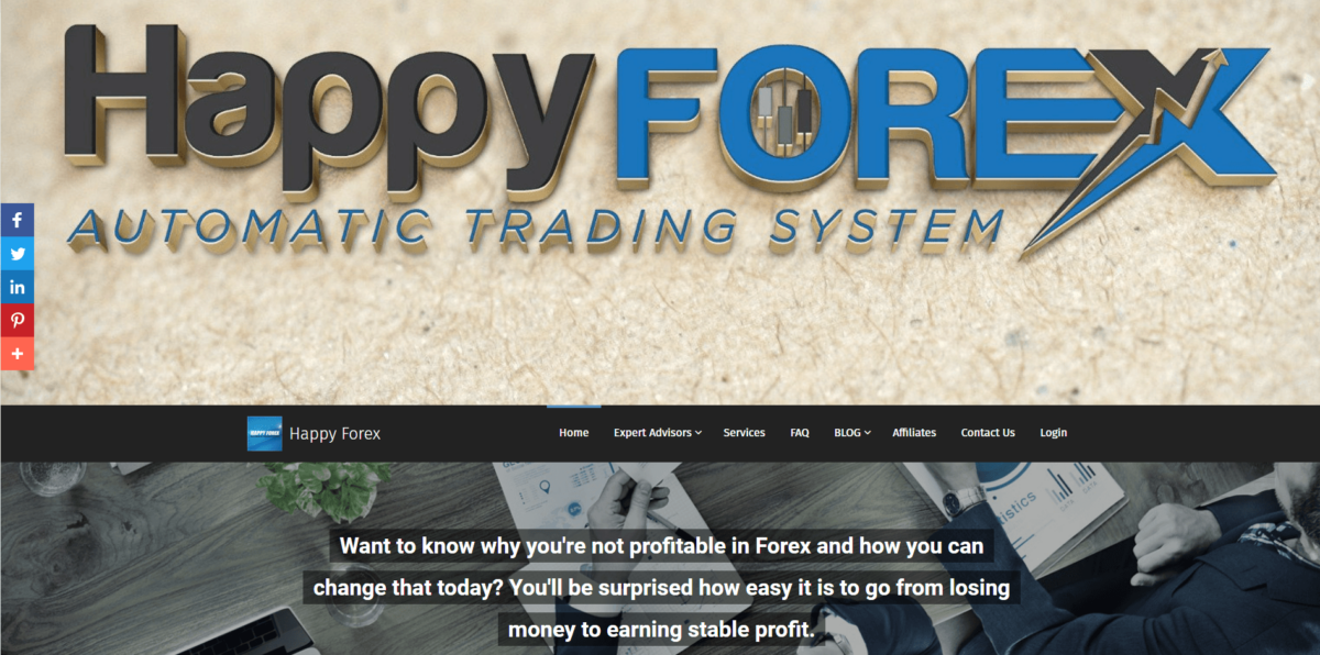 The main page of Happy Forex
