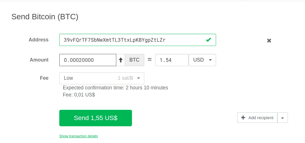 Input the amount of coin