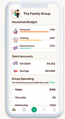The joint account tracking feature on the screen