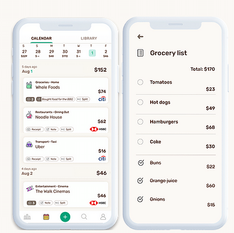 The Wally app will enable you to create lists to plan your shopping: shopping list on the screen