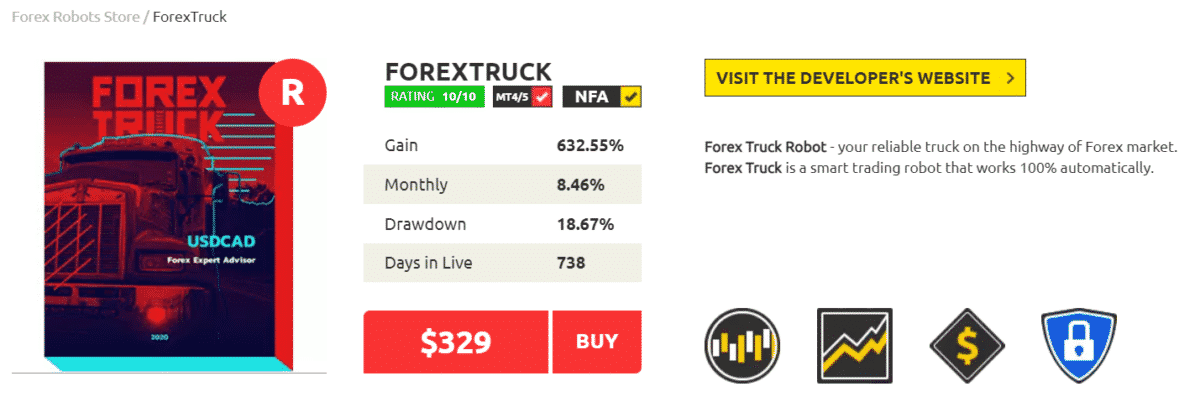 Forex Truck pricing details