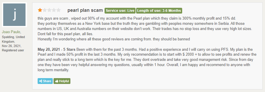 Customer Review on Trustpilot