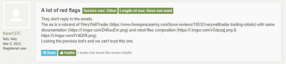 Customer review on Forex Peace Army