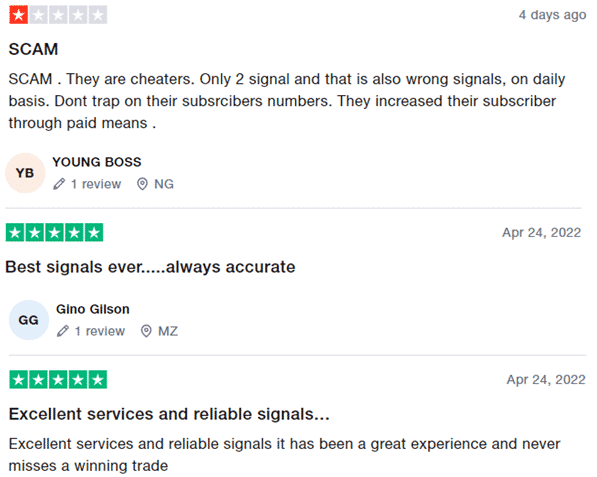 Customer reviews on Trustpilot