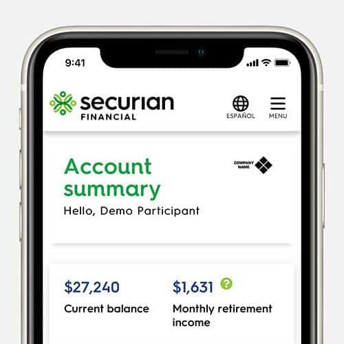 Securian mobile app interface